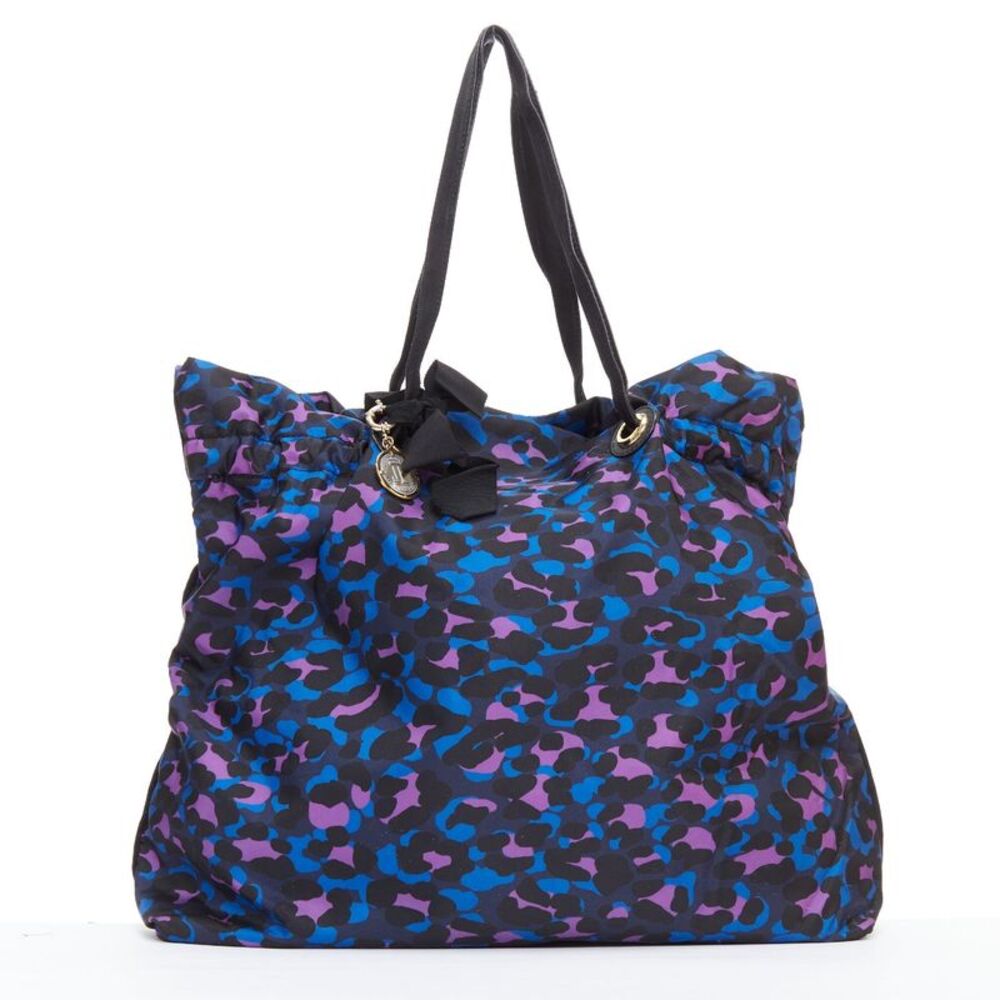 Lanvin Leopard Print Bow Shoulder Tote